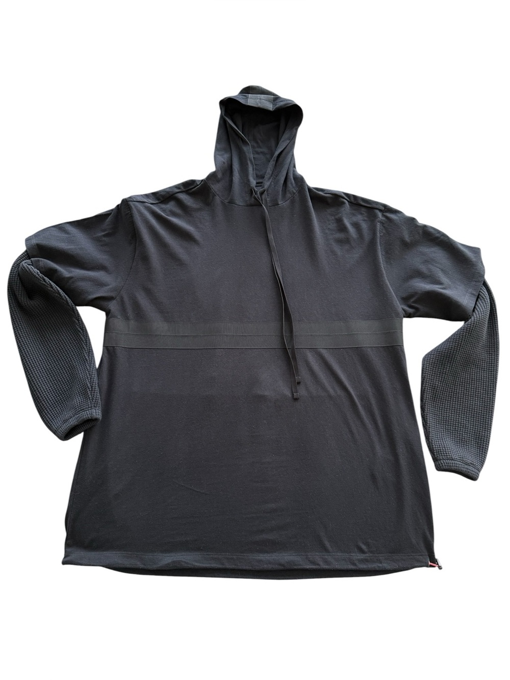 Ben Taverniti Unravel Project Tech Hoodie Logo Back Waffle Sleeve Pullover Sz S